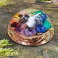 Pocket hemisphere orgonite dome - 7 chakra healing and charging, wealth, money