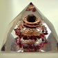 Kraftvolle Orgonitpyramide, Granat, Almandin, Quarz, Wirbelspule, Reichtum, Geld, Sexualität
