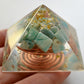 Orgonite Pyramid with amazonite and 24k gold - programmed, activated amulet charm