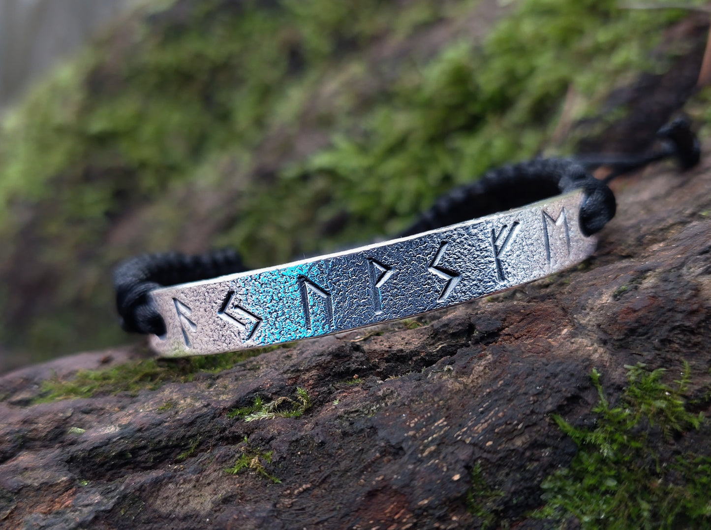 Enchanted sterling Silver Viking wealth, money and prosperity amulet bracelet. Real amulet charm with celtic wealth runes formula