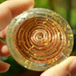 Pocket orgonite hemisphere dome with most powerful crystals combination and vortex