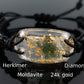 Orgone orgonite bracelet - Reiki Energy Healing Bracelet - 24K gold, Moldavite, Herkimer, Diamonds