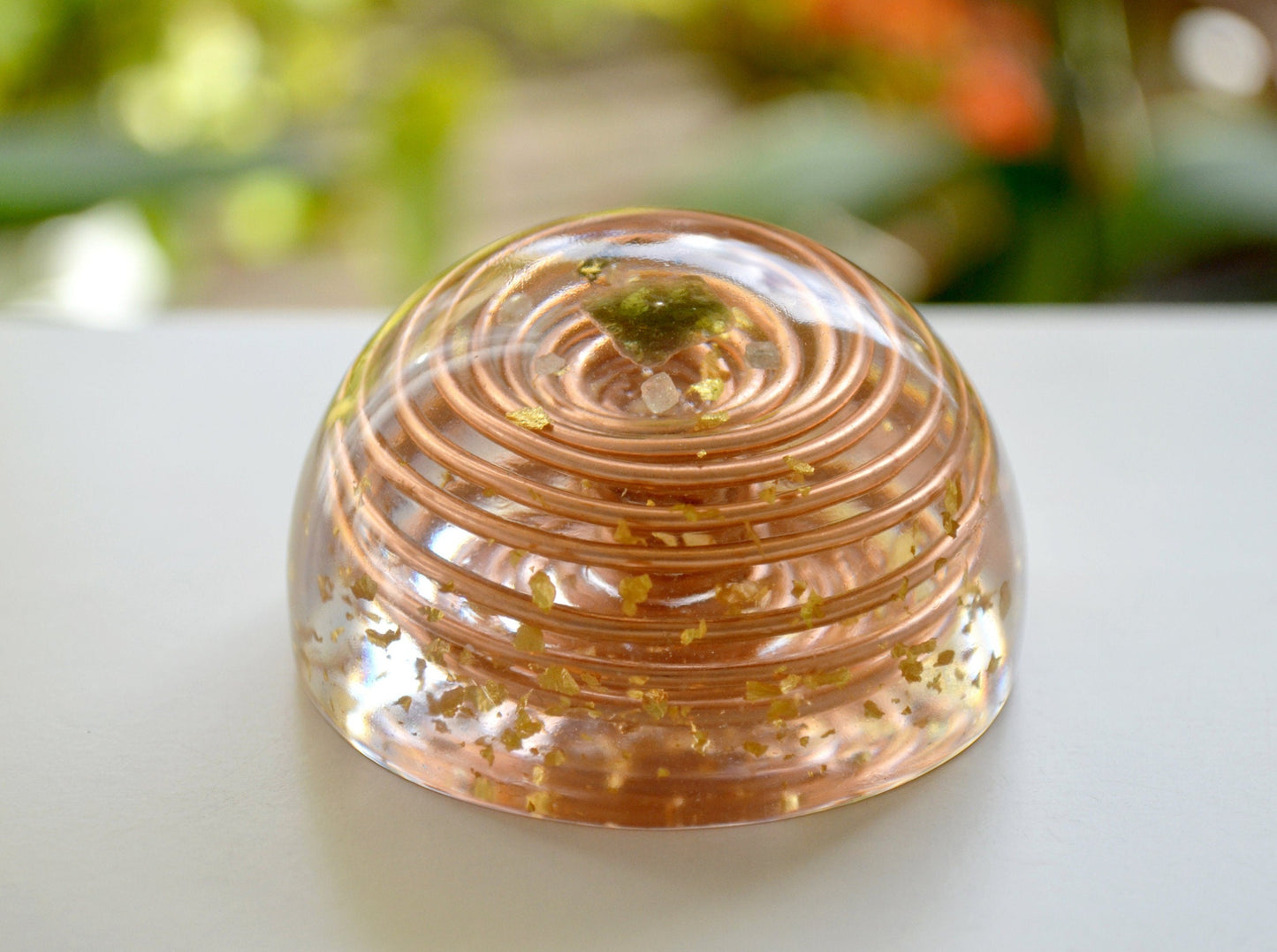 Powerful Orgonite, orgone dome, Most powerful crystals combination with vortex coil, Moldavite Herkimer