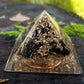Orgonite orgone pyramid, strong EMF protection, third eye activation, brass, copper, Black tourmaline