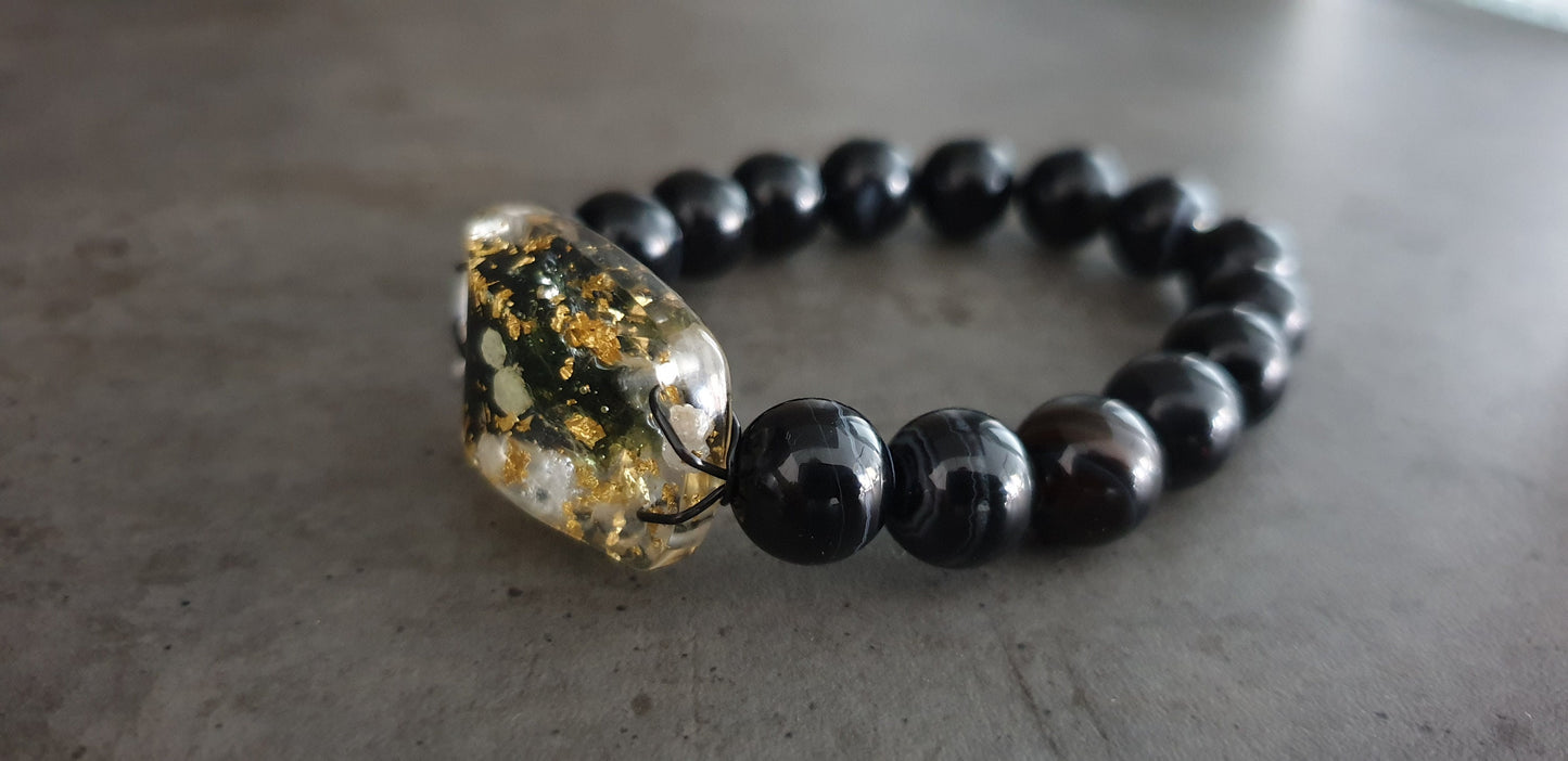 Most powerful crystals combination in charm bracelet with onyx beads