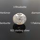 Orgone Orgonite pendant, bracelet, charm bead, High vibrations, silver, Herkimer, Danburite, Diamonds, glow in dark