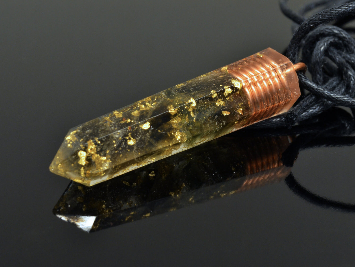 Moldavite Orgonite orgone pendant, 24k gold, Reiki infused amulet, chakra healing, powerful, high and strong vibrations