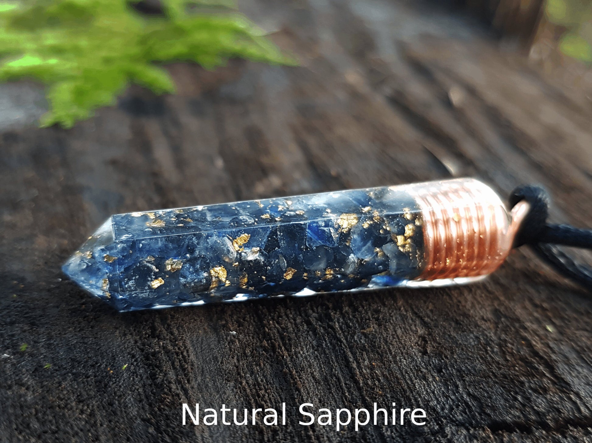 Orgonite Orgone pendant necklace - Natural Sapphire. Powerful Reiki, Magic, Alchemy amulet charm for your wishes