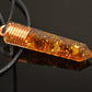 Orgonite orgone pendant necklace, Baltic Amber, 24k gold, Healing, Wealth, Protection, Reiki, Magic, Alchemy amulet