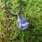 Orgone Orgonite pendant necklace, Silver, Natural Tanzanite orgonite, Reiki crystal amulet, chakra healing