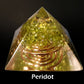 Orgone Orgonite Pyramid Peridot - Money, Wealth, Love, Manifestation, Meditation, heart chakra healing