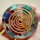 Pocket orgonite orgone hemisphere dome - 7 chakra, rainbow, programmed and activated amulet charm