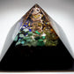 Orgone Orgonite Pyramid, Prosperity and Protection, 7 chakra, Wealth, Money, Reiki healing, rainbow crystals
