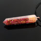 Ruby Orgonite orgone pendant necklace, Natural Ruby, 24k gold, Reiki crystal chakra healing. Love, money amulet
