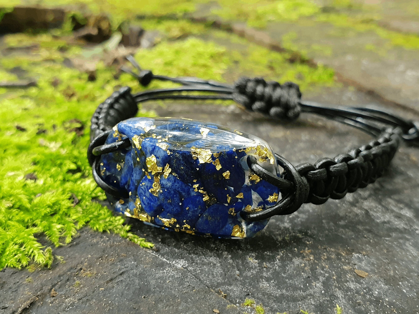 Orgonite orgone bracelet, Lapis Lazuli, 24k gold, enchanted, activated magic amulet, charm, talisman, Reiki infused